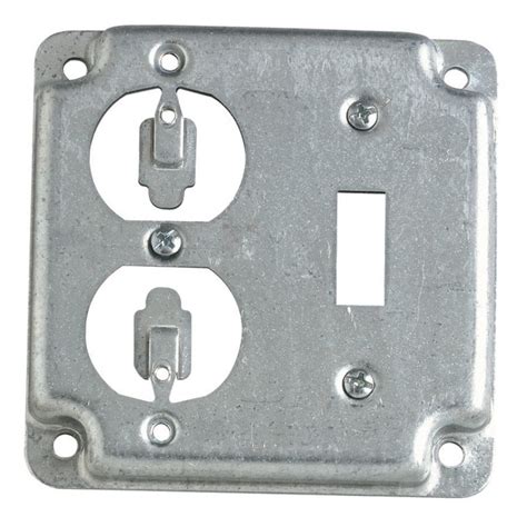 4 metal cover fits 2 gang box|2 gang exterior outlet cover.